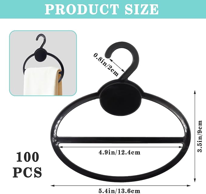 100pcs Scarf Hanger Belt Holder, Scarf Organizer for Closet Space Saving | Plastic Scarf Hangers for Closet Storage Holder, Hanging Scarf Holders for Closet, Belts Hanger forTies Headbands Clothing