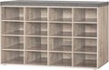 DINZI LVJ Shoe Storage Bench with Cushion, 16-Cubby Shoe Rack, Adjustable Shelves, Multifunctional Shoe Organizer Bench for Entryway, Mudroom, Hallway, Living Room, Bedroom and Garage, Greige