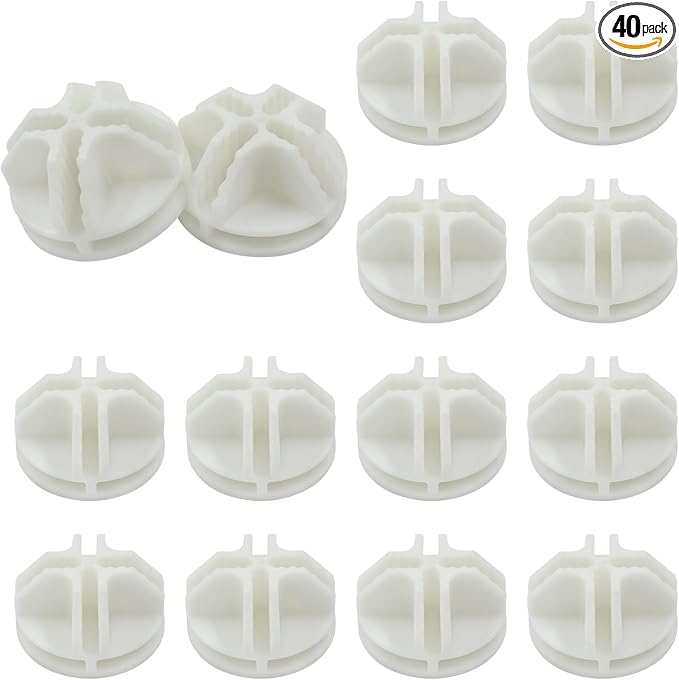 40 Pcs Wire Cube Connectors for Modular Storage Shelving (White) | Durable ABS Plastic, 8-Slot Multi-Directional Design, Fits 3.5mm Panels, Reusable Connectors, for Wire Cube Shelving
