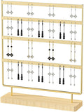 Julysky Earring Holder Organizer, Earring Stand, 4 Layers, Golden