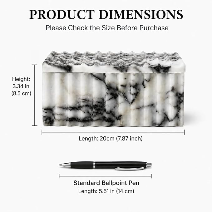 Marble Storage Box with Lid, White Purple Wave Organizer | Lidded design, wave texture, purple-gray veining varies, accessories not included