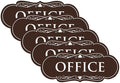 All Quality Designer Office Sign | Easy Installation - Dark Brown - Large (5 Pack)