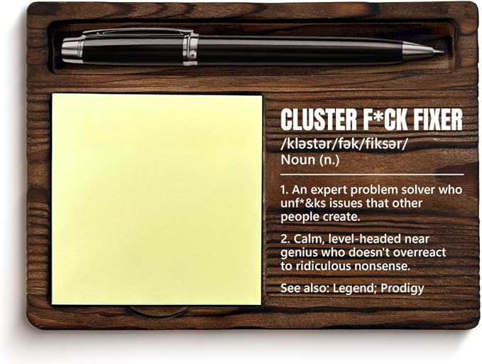 Funny Office Gifts for Boss Leader Coworkers, Cluster Fixer Sticky Note Holder Office Decor