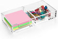 Sticky Note Holder 2 in 1, Clear Acrylic Memo Pad Holders for Desk Organization School Office Home, Post Pop Notes Dispenser for 3"X3" Note Pads (BQ210)