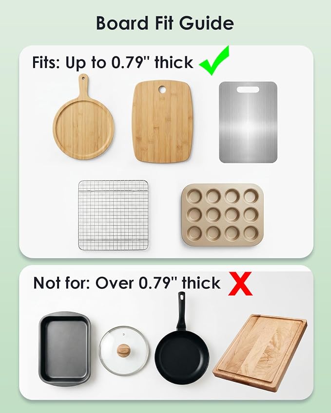 2 Pcs Cutting Board Holder, Heavy Duty Triangle Metal Organizer, Baking Cookie Sheet Organizer for Cabinet, Non-Slip Strips