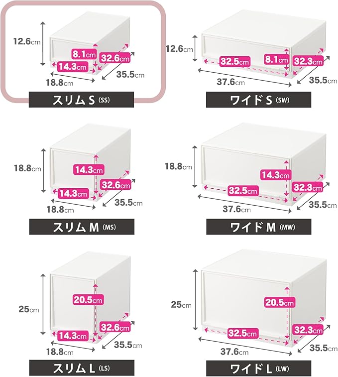 Sanka Modular Case, Freely Combined, Drawer Storage Case, Slim S, White, Drawer Storage That Can Be Combined According to Your Lifestyle, Pull Out And Close Drawers, Rubber Stopper To Prevent Slipping, Stable Even When Stacked With A Locking Mechanism,...