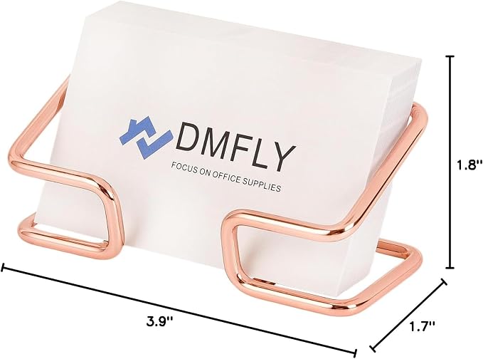 Metal Business Card Holder for Desk, Cute Card Display Stand, Compatible with Various Countertops, Rose Gold