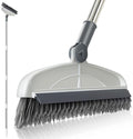 Grout Cleaner with Long Handle & Stiff Swivel Bristles - 2-in-1 Scrubber and Scraper, Tapered Design for Tile Floors, Baseboards, and Tight Spaces