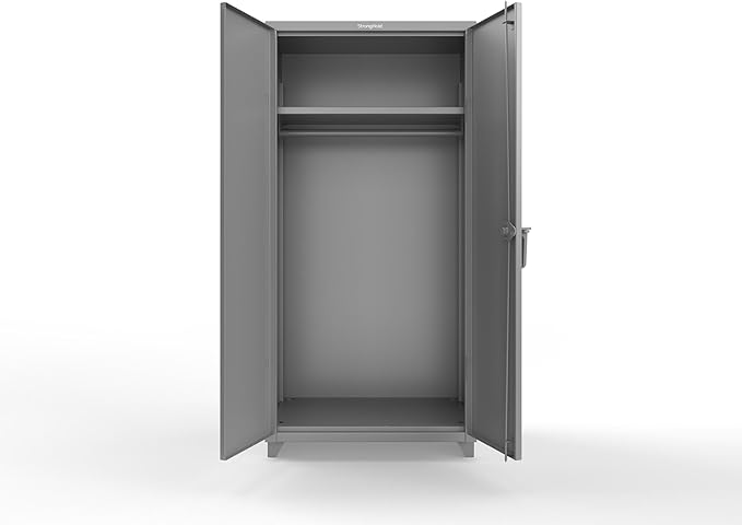 Strong Hold Extra Heavy Duty 14 GA Uniform Cabinet with Hanger Rod, 1 Shelf - 36 in. W x 24 in. D x 75 in. H