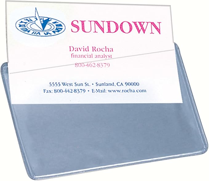 Avery Clear Self-Adhesive Business Card Holders, Top Load, Holds 3.5" x 2" Cards, Pack of 10 (73720)