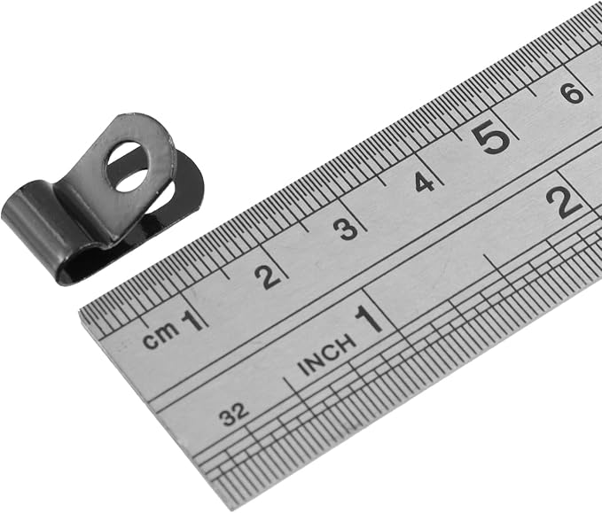Antrader 0.2" Fence Wire Clamps, R-Type Agricultural Fencing Mounting Clips | 100Pcs 5mm Cable Management Cord Organizer with Screws to Vinyl, Wood or Metal Fence