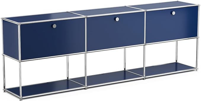 Modern Storage Cabinet Versatile Free-Standing Organizer for Home Office Décor, Green (Blue, G-15 D x 90" W x 29" H)