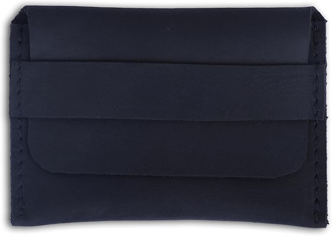 Distressed Leather Business Card Holder Slim Wallet Blue | Premium Leather Card Holder – Distressed leather design keeps business cards and credit cards organized in vintage style