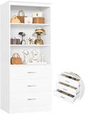 Aheaplus 23.6" Closet Drawers System, Wood Closet Organizer System with 3 Drawers, Modular Small Walk-in Closets Storage Unit, White (23.6" L x 13.8" W x 71" H)
