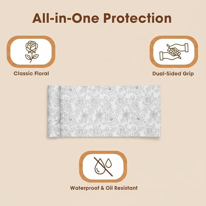 Coavas Shelf and Drawer Liner, Non Slip Extra Grip Non Adhesive Waterproof Thickened Cabinet Mat, Easy Cut for Kitchen Pantry Bathroom Dresser Cupboard (White, 12IN X 30 FT)
