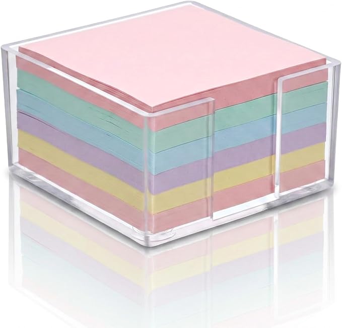Sticky Note Holder, 3 X 3 Inch, Acrylic Clear | Crystal Clear, Desk Accessories, Post Note Pad Holders, For Office Home