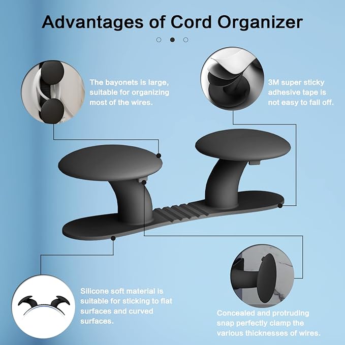 Cord Organizer for Appliances, Cord Holder Cord Wrapper Kitchen Gadgets Cord Organizer Stick On Kitchen Appliances, Mixer, Air Fryer, Coffee Maker, Multifunctional Adhesive Wall Hooks (6Pack)