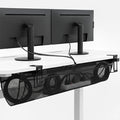 VIVO No Drill Clamp-on 44 inch Mesh Net Under Desk Cable Management Wire Organizer, Adjustable Home Office Standing Desk Cord Storage Sleeve, Black, DESK-AC44MH