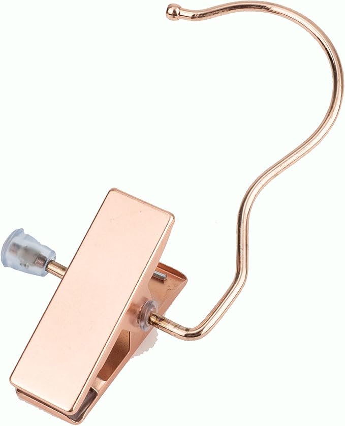 4.5 Inch Metal Boots Hanger, Rose Gold Clip Hangers for Shoes, Gloves, Hair Extensions, Wigs, Clothing Accessories, 12 Pack