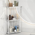 FLE Corner Bathroom Counter Organizer, Bathroom Organizer Countertop White | 3 Tier Corner Shelf, Tabletop Mount,Waterproof solid shelf fits bathroom toiletries and kitchen condiment storage.