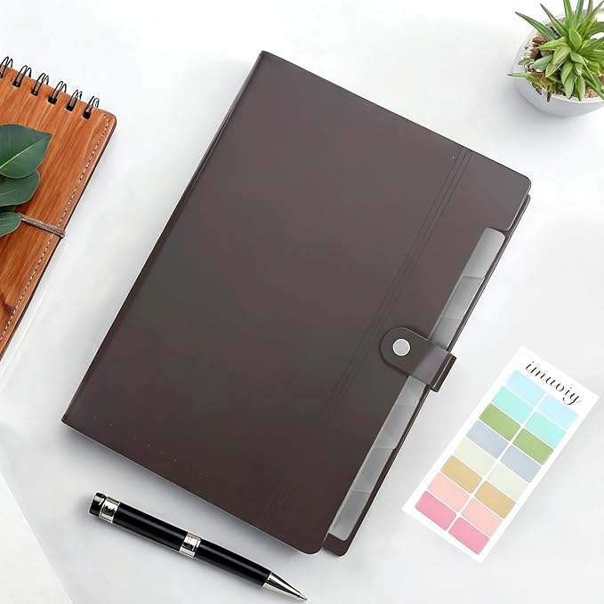 Expanding Organizer File Folder, Letter Size Expandable 8 Pockets Expanding Organizer Accordion File Folders with Labels A4 Paper Document Organizer for Home School Office Supplies