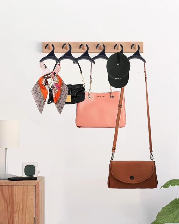 Purse Hanger, Purse Holder for Closet Black Backpack Hanger Hook for Organizer Storage Purses Tote Bag Backpacks Handbags(4 Pack)
