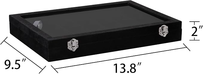 Frebeauty Velvet Jewelry Tray,35 Grid Jewelry Organizer with Clear Lid,Earring Holder Organizer Case with Clasp,Drawer Insert for Rings Studs,13.8 x 9.5 x 2 Inches,Gift for Women Girls(Black) | Drawer Jewelry Organizer for Rings Studs Beads,Adjustable ...