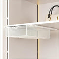 Closet Pull-Out Baskets,Clothing Pull Out Basket,Punch-free Metal Mesh Basket,for Home/Laundry/Bathroom/Mudroom/Pantry(White)