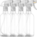 DIYSELF 4 Pack Spray Bottles, 500ml / 16oz Empty Plastic Water Spray Bottle | Fine Mist Clear Spray Bottle for Cleaning, Hair, Plants, Alcohol, BBQ, Garden, Travel, Squirt Bottle Lab Weighing Bottles