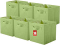 ShellKingdom Storage Bins, Foldable Fabric Storage Cube And Cloth Organizer | Storage Drawer For Closet And Toys, 13 X 13 X 13 INCH, 6 Pack (Green)