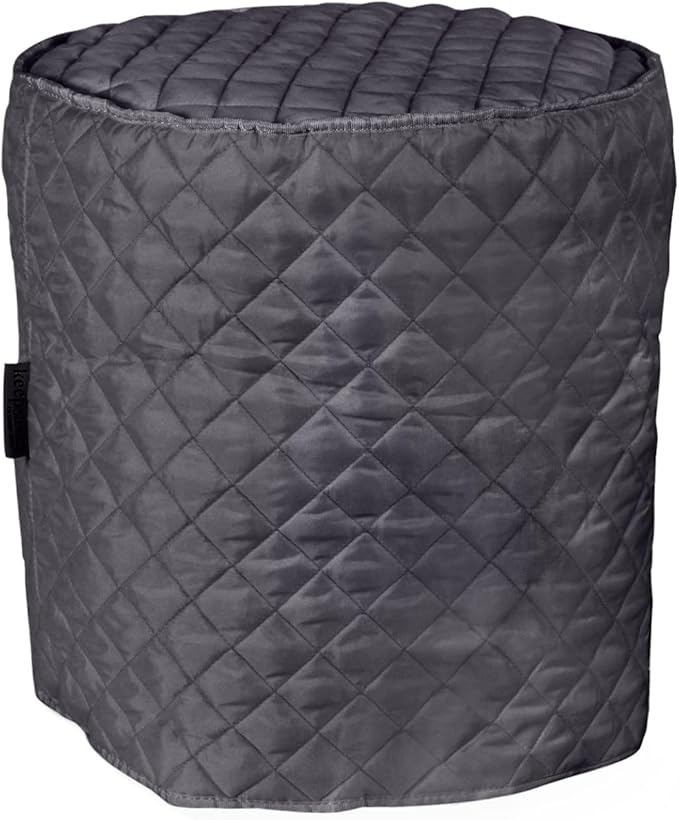 Covermates Keepsakes Round Appliance Cover – Quilted Kitchen Appliance Cover for Countertop Storage – Dust Protection – Stain Resistant – Washable – Slip-On Appliance Design, Slate