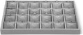 Linen Stackable Necklace Storage Tray, 24 Grid Pendant Display Tray, Jewellery Shop Counter Showcase Table Top Organizers, Makeup Table Drawer Insert Jewelry Tray