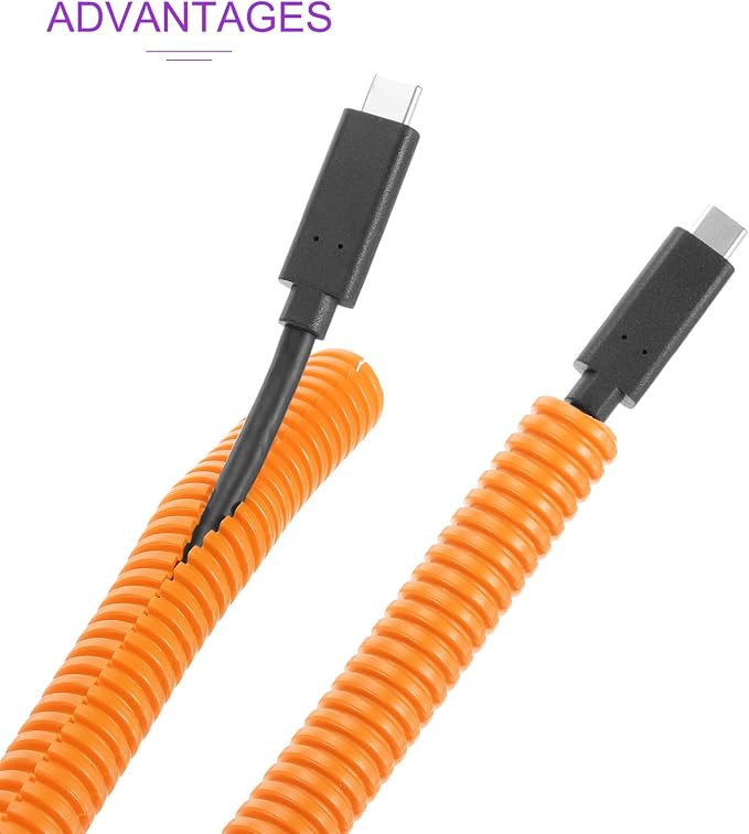 DMiotech 20ft Wire Loom Split Tubing 1/2 Inch(12.7 Mm) ID, Cord Protectors from Pet Flexible Conduit Cable Management for Office, Home, Garden, Orange