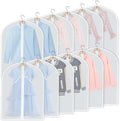 Garment Bags for Hanging Clothes, Set of 12 Suit Bags Dust Resistant Clothing Bags Garment Covers PEVA Breathable Clothes Protectors with Full Zipper for Closet Storage, 24"x 32"