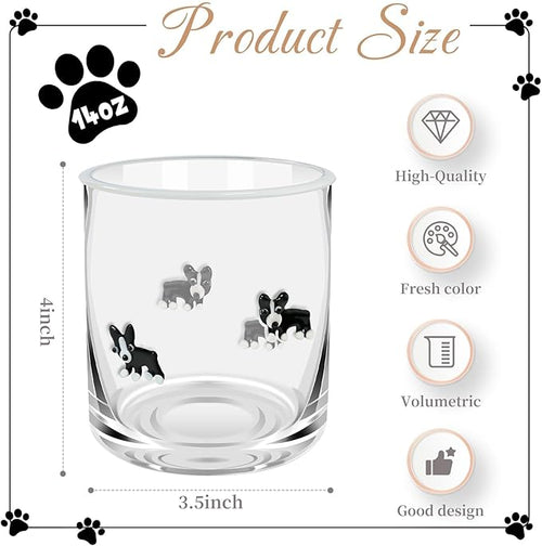 14 Ounce Icon Juice Glasses, Aesthetic Cocktail & Old Fashioned Drinking Glasses, Iconic Clear Glass Cups for Women, Sister, Friend & Party Gifts (Black)