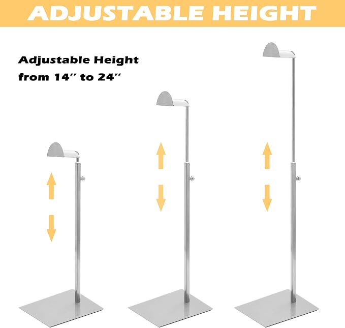 Royxen 3 Pack Purse Holder, Purse Display Stand with Adjustable Height, Bag Stands for Display, Stainless Steel Purse Rack for Bags Organizer (Silver)