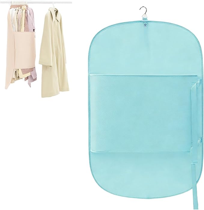 Closet Garment Press Board Organizer, Clothes Dust Cover Organizers, Space Saving Hanging Closet Compression Board, Storage Compression Bag for Down Jacket, Sweaters, Seasonal Clothes (1Pcs, Blue)