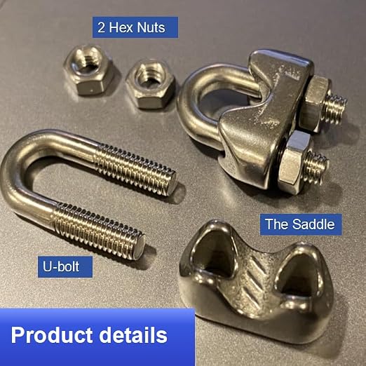 40 Pcs 3/16 inch Stainless Steel Cable Clamps,Wire Rope Clamp | M5, Commercial, Industrial, and Residential Projects