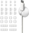 Wrap-It Storage Cable Clips - (Assorted 28-Pack) White - Desk and Nightstand Cable Holder for Phone and Bedside Table Cord Organizer