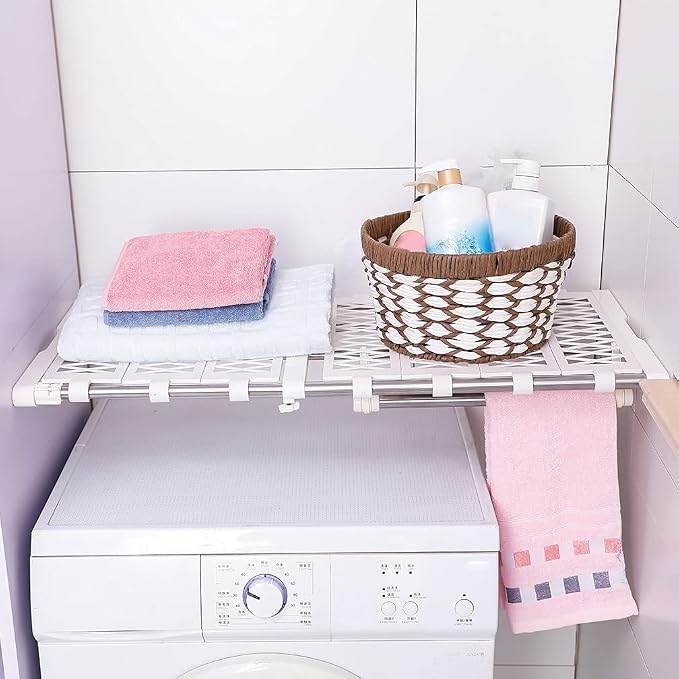 Hershii Tension Shelf Expandable Closet Organizer Adjustable Rod Heavy Duty Hanging Rail Rustproof DIY Storage Rack 4-Bar Extention with Gaskets for Garage Bathroom Kitchen Bedroom Wardrobe | Heavy Duty Hanging Rail, Rustproof, DIY Storage Rack, 4-Bar ...