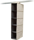 Covermates Keepsakes Hanging Shoe Organizer for Closet – Vertical Storage Shelves for Sneakers, Sandals, and Sweaters – Heavy-Duty Wardrobe Organization, Beige Heather