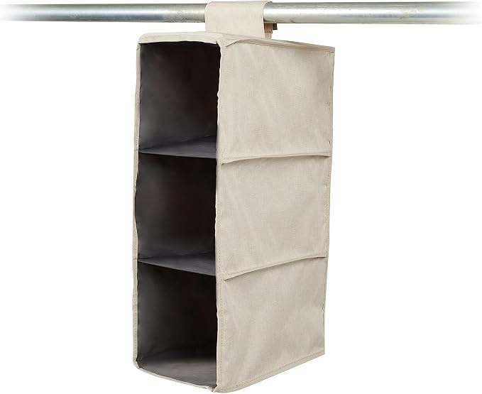 Covermates Keepsakes Hanging Shoe Organizer for Closet – Vertical Storage Shelves for Sneakers, Sandals, and Sweaters – Heavy-Duty Wardrobe Organization, Beige Heather