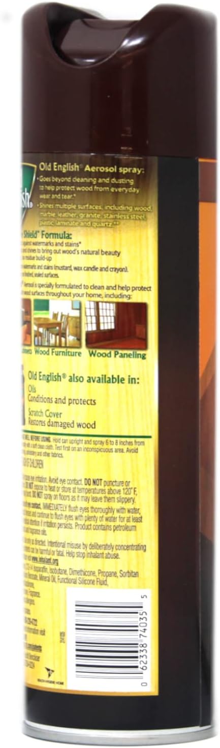 Old English Aerosol Wood Protector & Cleaner, Fresh Lemon 12.5 oz - 2 pk
