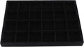 Large Velvet Jewelry Tray, Drawer Organizer for Jewelry in Dresser, Stackable Jewelry Drawer Organizer Inserts for Earring Necklace Bracelet Rings(Black,24grid)