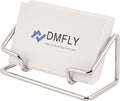 Business Card Holder for Desk, Metal Cute Card Display Stand, Compatible with Various Countertops, Horizontal Silver