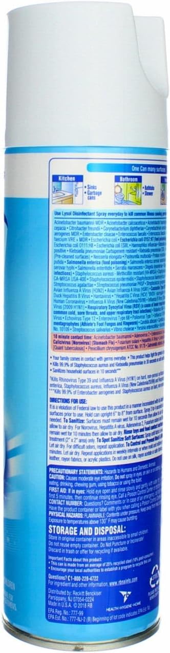Lysol Disinfectant Spray, Crisp Linen, 19 oz(Pack of 7)