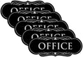 All Quality Designer Office Sign | Easy Installation - Black/Silver - Medium (5 Pack)