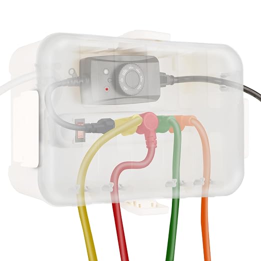 Flemoon Outdoor Electrical Box with Transparent Lid, IP54 Waterproof Electrical Box Outdoor, Large Weatherproof Extension Cord Cover with Clear Cover for Photocell Light Sensor Timer, Outlet, White