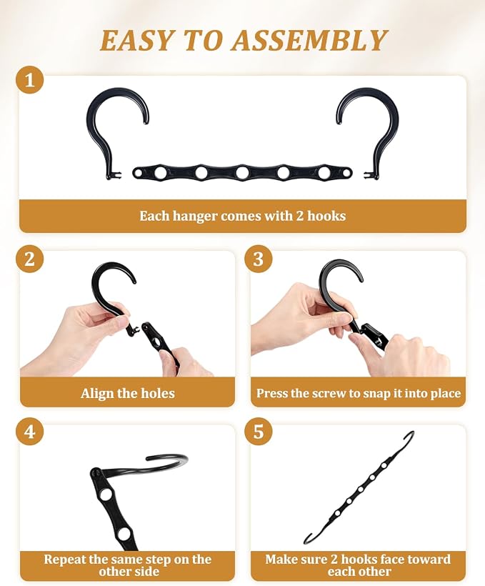 AMKUFO Hangers-Space-Saving 8 Pack Space-Saver, College-Dorm-Room-Essentials for Guys Girls, Smart Hangers for Bedroom Apartment Essentials, Black Plastic Magic Hangers House Organization Must Haves