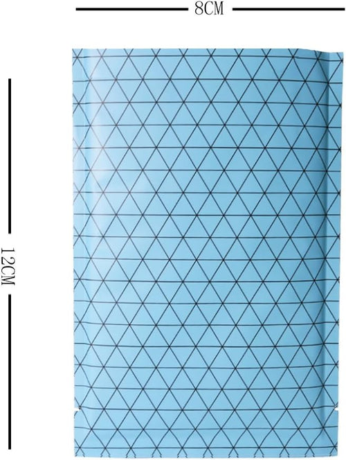 100 PCS 4 Mil Thick Open Top Heat Seal Bags, PET+AL+PE Mylar Bags with Easy Tear Notch, Resealable Heat Sealable Pouch for Food Storage, Packaging, Not Vacuum Bags (Blue, 8 * 12CM/3.2"*4.7")